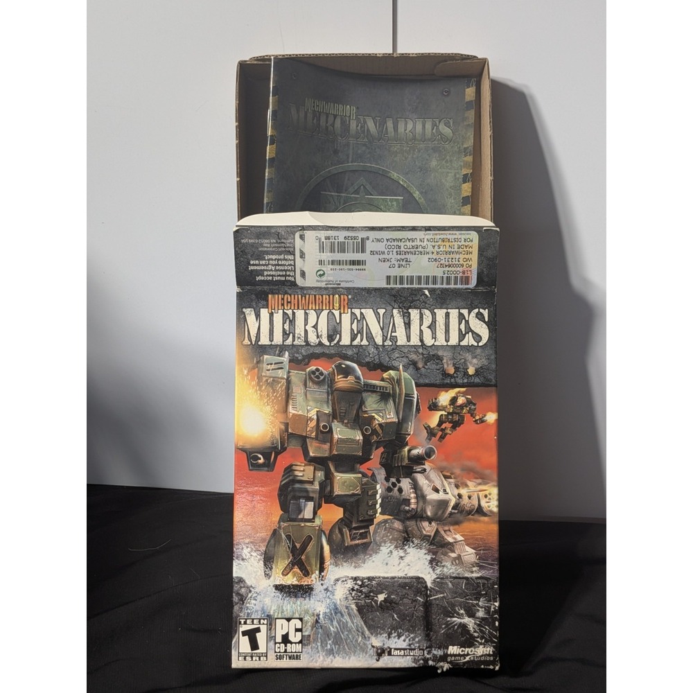MechWarrior 4 Mercenaries PC CD-ROM Big Box Outer Box Inner Tray and Manual ONLY